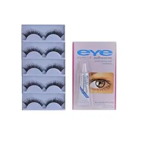 5 Pieces False Eyelash With 1Piece Eyelash Glue(Eye Combo) Multi