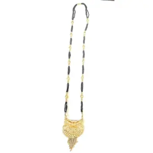 Adam Traditional Temple Forming One Gram Gold Stylish Long Mangalsutra