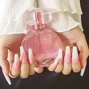 Awanka Coffin Press on Nails Pink Extra Long Fake Nails Matte Ombre False Nails Acrylic Ballerina Fake Fingernails Full Cover Artificial Nail Tips for Women and Girls (24Pcs)