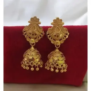 Halltree Gold Plated Earrings Jhumka Set