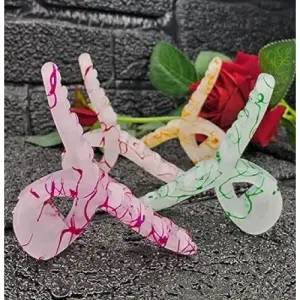 Ice Shade Hair Clips & Clutchersfor Women & Girls, Large Korean style Hair Claw Clip Striped Print Stylish Hair Accessories, For Thick/Thin Hair Strong Hold Hair Clutchers Multi Color, Pack of 6