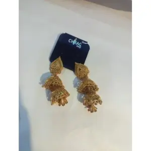 Long jhumki in gold colour