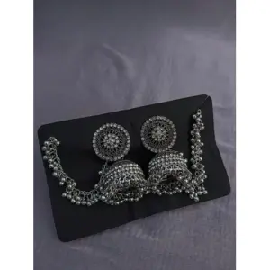 New design Silver Jhumka with chain