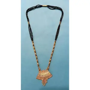 Traditional Gold Plated Crystal Beads Mangalsutra|American Diamond Mangalsutra Indian Style Necklace Single Line Layer Long Mangalsutrafor Girls and Women ||  Golden Mangalsutra 3