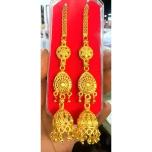 Wedding wear, golden Jhumka